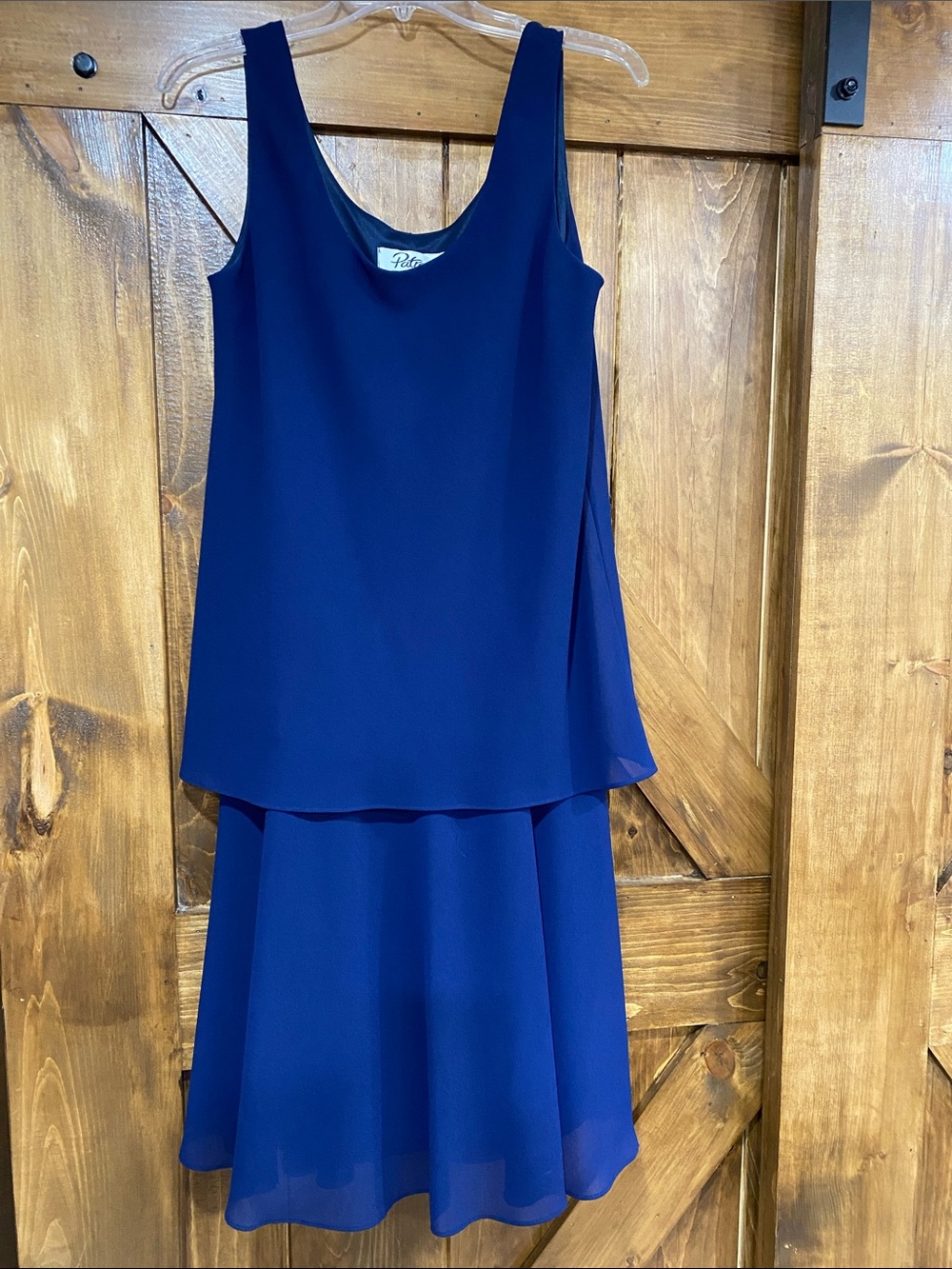 Patra Royal Blue Sleeveless Layered Dress Size 10.